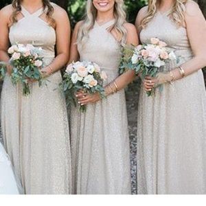 Lulus High Neck Shimmer Dress - PROM & WEDDINGS!